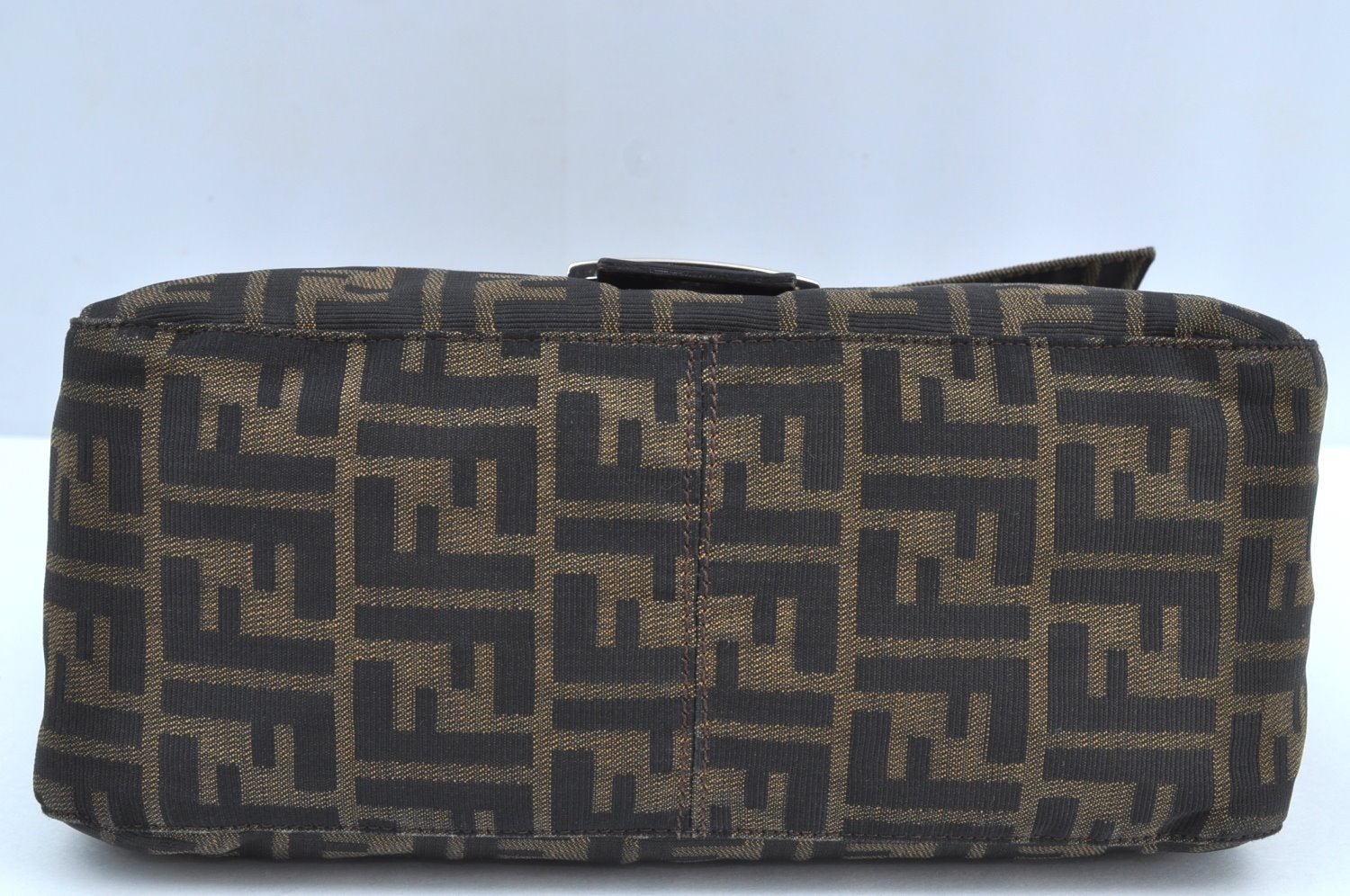 Authentic FENDI Zucca Mamma Baguette Shoulder Bag Canvas Leather Brown 1110I