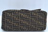 Authentic FENDI Zucca Mamma Baguette Shoulder Bag Canvas Leather Brown 1110I