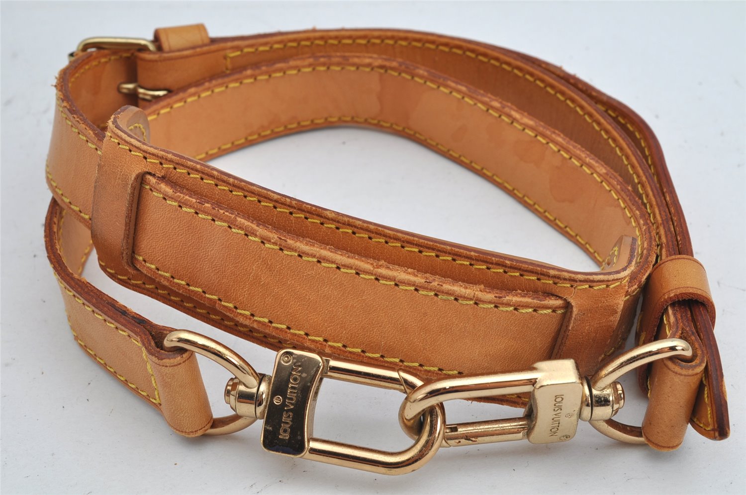 Authentic Louis Vuitton Leather Shoulder Strap Beige 36-42.7