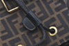 Authentic FENDI Vintage Zucca Backpack Purse Canvas Leather Brown 1111I