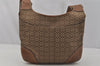 Authentic COACH Signature Shoulder Cross Bag Canvas Leather 6386 Brown 1111J