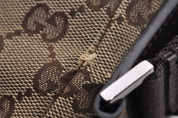 Authentic GUCCI Shoulder Cross Body Bag GG Canvas Leather 114273 Brown 1112I