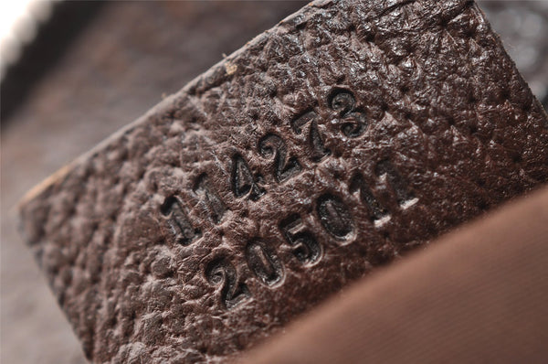 Authentic GUCCI Shoulder Cross Body Bag GG Canvas Leather 114273 Brown 1112I