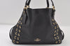 Authentic COACH Vintage Shoulder Tote Bag Leather 25005 Black 1112J