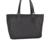 Authentic GUCCI Vintage Shoulder Tote Bag GG Canvas Leather 113017 Black 1112K