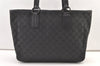 Authentic GUCCI Vintage Shoulder Tote Bag GG Canvas Leather 113017 Black 1112K