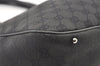 Authentic GUCCI Vintage Shoulder Tote Bag GG Canvas Leather 113017 Black 1112K