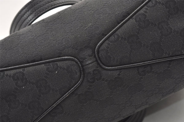 Authentic GUCCI Vintage Shoulder Tote Bag GG Canvas Leather 113017 Black 1112K