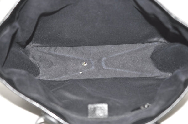 Authentic GUCCI Vintage Shoulder Tote Bag GG Canvas Leather 113017 Black 1112K