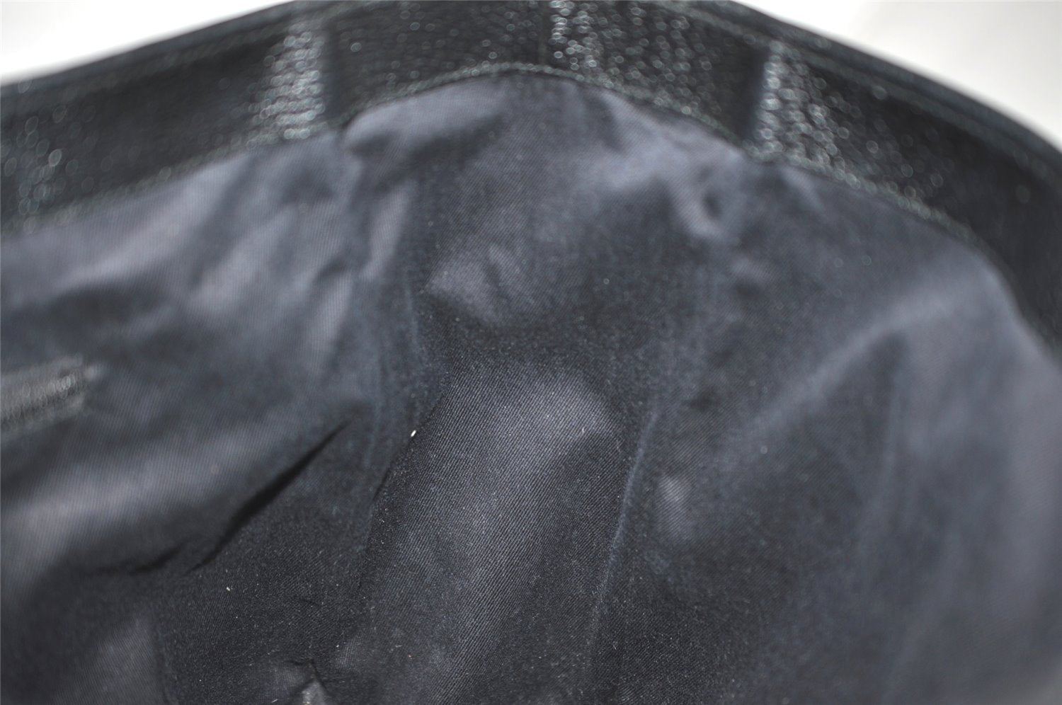 Authentic GUCCI Vintage Shoulder Tote Bag GG Canvas Leather 113017 Black 1112K