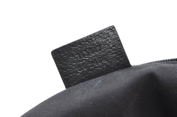 Authentic GUCCI Vintage Shoulder Tote Bag GG Canvas Leather 113017 Black 1112K