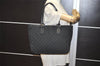 Authentic GUCCI Vintage Shoulder Tote Bag GG Canvas Leather 113017 Black 1112K