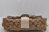 Authentic COACH Signature Shoulder Hand Bag Canvas Leather 6314 Brown 1113J