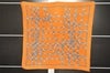 Authentic HERMES Pleats Scarf "Bolduc Ribbon" Silk Orange Box 1113K