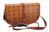 Authentic MCM Visetos Leather Vintage Shoulder Cross Body Bag Purse Brown 1115J