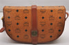 Authentic MCM Visetos Leather Vintage Shoulder Cross Body Bag Purse Brown 1115J