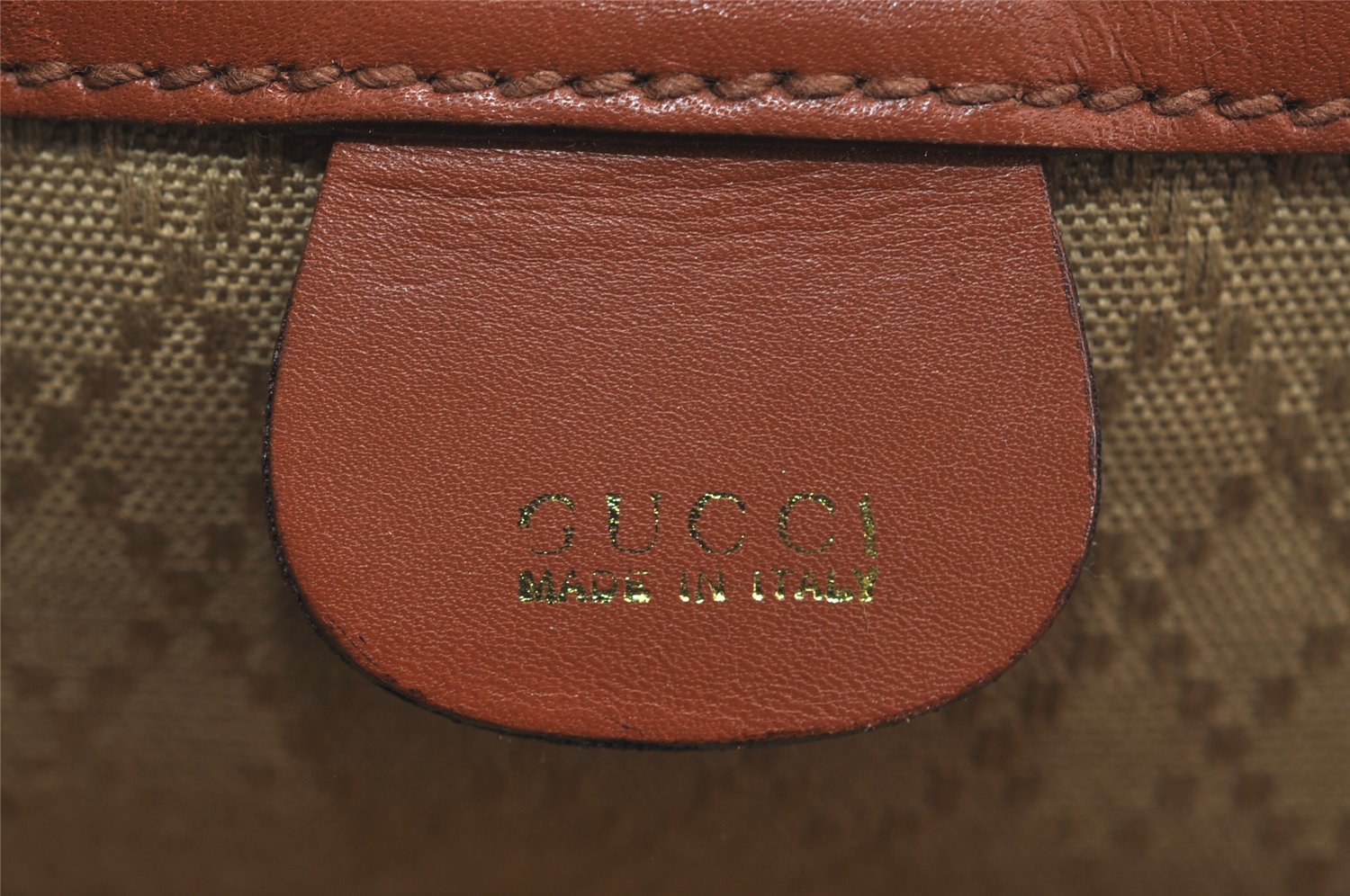 Authentic GUCCI Vintage Travel Boston Bag Leather Brown 1116I