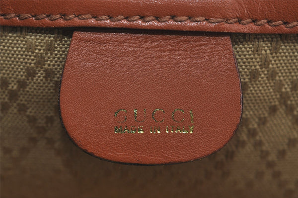 Authentic GUCCI Vintage Travel Boston Bag Leather Brown 1116I