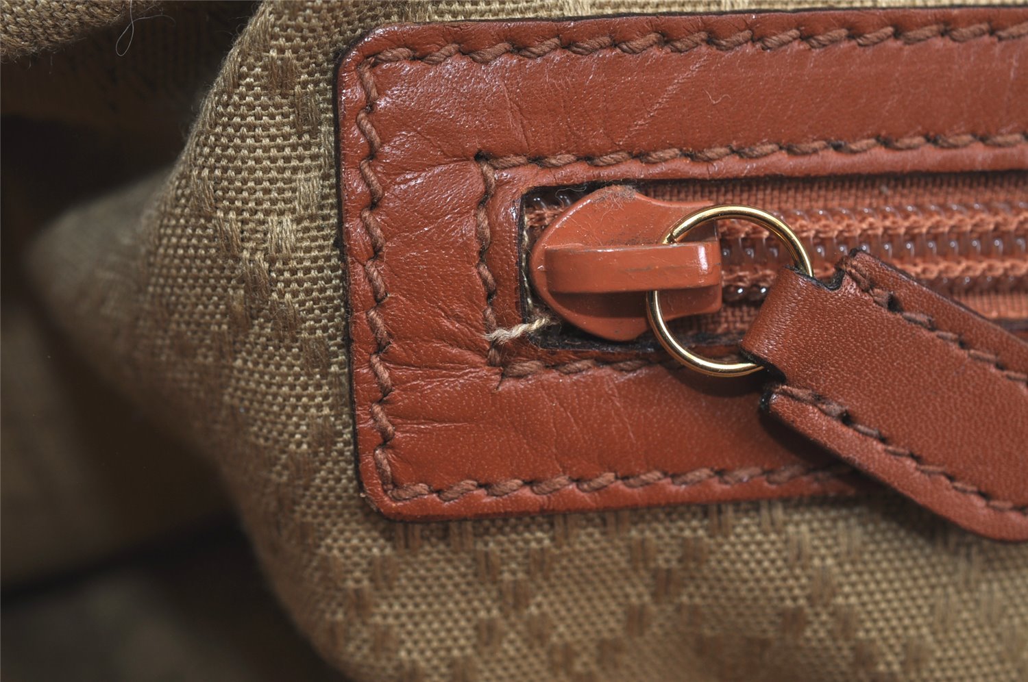 Authentic GUCCI Vintage Travel Boston Bag Leather Brown 1116I