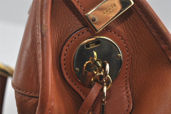 Authentic GUCCI Vintage Travel Boston Bag Leather Brown 1116I