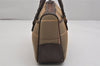 Authentic Burberrys Check Canvas Leather Shoulder Hand Bag Khaki Green 1116K