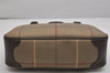 Authentic Burberrys Check Canvas Leather Shoulder Hand Bag Khaki Green 1116K