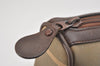 Authentic Burberrys Check Canvas Leather Shoulder Hand Bag Khaki Green 1116K