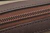 Authentic Burberrys Check Canvas Leather Shoulder Hand Bag Khaki Green 1116K