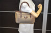 Authentic Burberrys Check Canvas Leather Shoulder Hand Bag Khaki Green 1116K