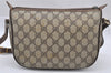 Authentic GUCCI Web Sherry Line Shoulder Bag GG PVC Leather Brown Junk 1117J