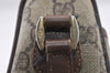 Authentic GUCCI Web Sherry Line Shoulder Bag GG PVC Leather Brown Junk 1117J