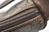 Authentic GUCCI Web Sherry Line Shoulder Bag GG PVC Leather Brown Junk 1117J