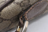 Authentic GUCCI Web Sherry Line Shoulder Bag GG PVC Leather Brown Junk 1117J