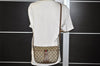 Authentic GUCCI Web Sherry Line Shoulder Bag GG PVC Leather Brown Junk 1117J