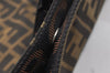 Authentic FENDI Zucca Folding Shoulder Tote Bag Nylon Leather Brown 1119J