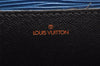 Authentic Louis Vuitton Epi Porte Documents Bandouliere SPO Briefcase Blue 1120I