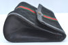 Authentic GUCCI Web Sherry Line 2Way Clutch Bag GG Canvas Leather Black 1120J