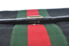 Authentic GUCCI Web Sherry Line 2Way Clutch Bag GG Canvas Leather Black 1120J