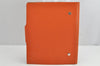 Authentic HERMES Yuris GM Agenda Note Book Cover Leather Orange Junk 1120K