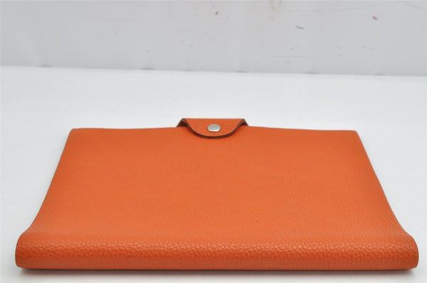 Authentic HERMES Yuris GM Agenda Note Book Cover Leather Orange Junk 1120K