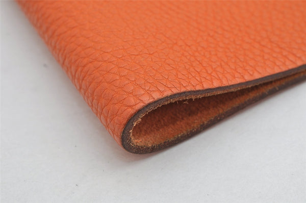 Authentic HERMES Yuris GM Agenda Note Book Cover Leather Orange Junk 1120K