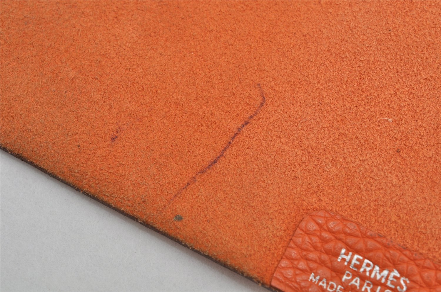 Authentic HERMES Yuris GM Agenda Note Book Cover Leather Orange Junk 1120K