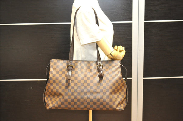 Authentic Louis Vuitton Damier Chelsea Shoulder Tote Bag N51119 LV 1121I