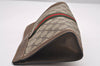Authentic GUCCI Web Sherry Line Clutch Hand Bag Purse GG PVC Leather Brown 1121J