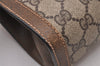 Authentic GUCCI Web Sherry Line Clutch Hand Bag Purse GG PVC Leather Brown 1121J