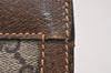 Authentic GUCCI Web Sherry Line Clutch Hand Bag Purse GG PVC Leather Brown 1121J