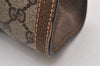 Authentic GUCCI Web Sherry Line Clutch Hand Bag Purse GG PVC Leather Brown 1121J