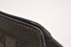 Authentic GUCCI Web Sherry Line Clutch Hand Bag Purse GG PVC Leather Brown 1121J