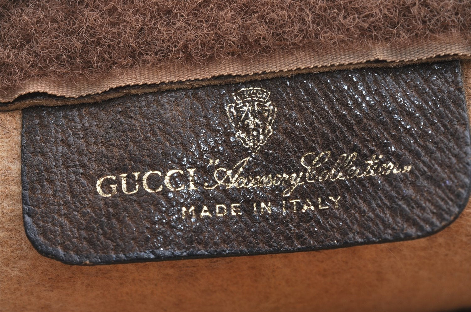 Authentic GUCCI Web Sherry Line Clutch Hand Bag Purse GG PVC Leather Brown 1121J