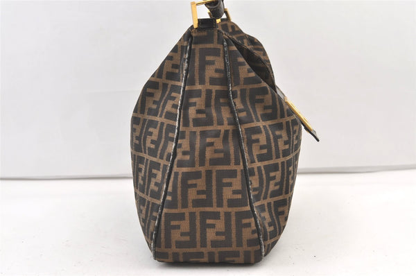 Authentic FENDI Zucca Mamma Baguette Shoulder Bag Canvas Leather Brown 1121K